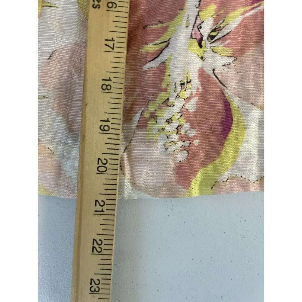 LOFT Pink‎ Yellow Blush Floral A Line Floral Skirt Linen Blend NWT Sz 2 Coquette